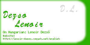 dezso lenoir business card